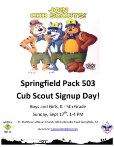 Pack 503 Signups